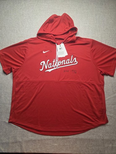 Herren Nike Rot Washington Nationals Springer Kurzarm Team Pullover Hoodie
