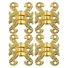 4 Pcs Zinc Alloy Hinges with Engraved Design for Cabinet and Drawer Use