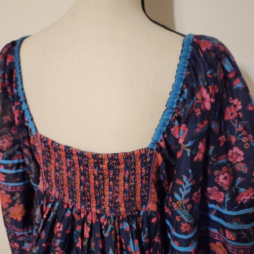 NWT free People Endless Afternoon Boho Mini Dress Balloon Sleeve SZ L - Picture 4 of 16
