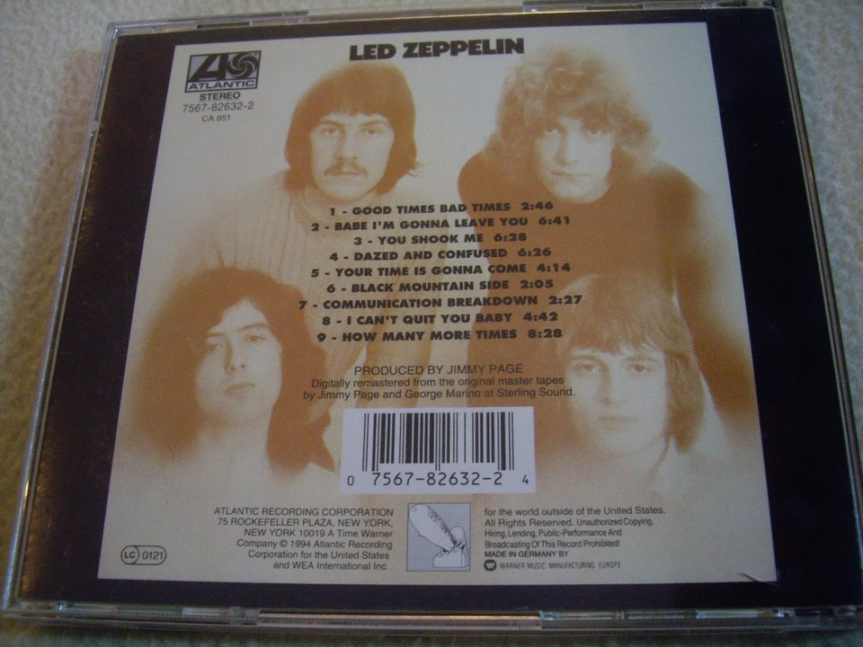 Led Zeppelin - 1 / I / One - CD Atlantic Records 1994 - Zustand: Sehr Gut - Bild 2 von 2