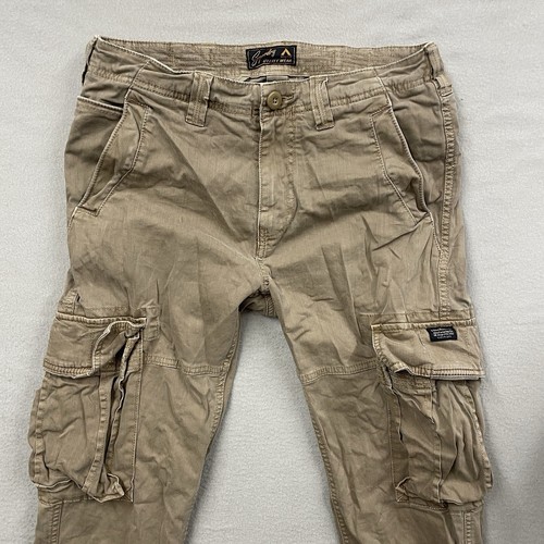 Superdry Cargo Pantaloni Uomo W30 Marrone Utility Combat Pants Tasche Laterali 30x30 - Foto 8 di 14