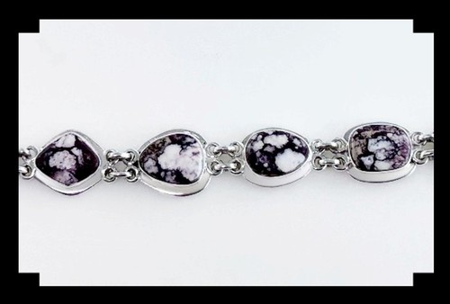 Handgefertigtes Sterling und Wildpferd Magnesit Gliederarmband - Bild 5 von 6