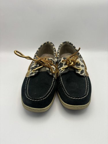 Zapatos sin cordones Sperry Top deslizantes dorados y negros talla 8 - Imagen 2 de 6