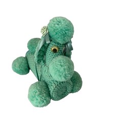 Vtg Crochet Poodle Air Freshener Holder Green Yarn Bathroom Decor Kitsch MCM