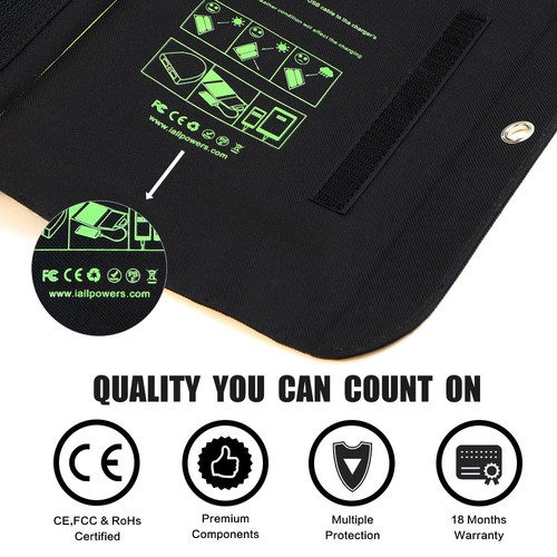 ALLPOWERS Panel Solar 5V 21W, 2 Entradas USB Impermeable Plegable Panel Solar - Imagen 7 de 22