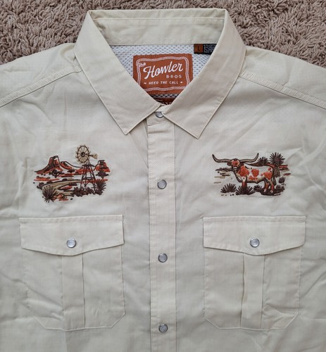 NWT Howler Brothers University of Texas Longhorns Gaucho Snapshirt sz Large  - Picture 1 of 6