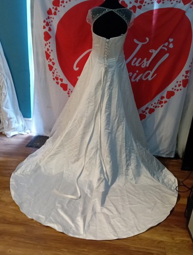 Wedding dress size 16 ivory satin True Bride, check measurements, H - Picture 6 of 7