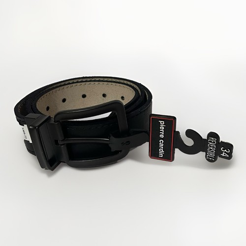 Cintura uomo Pierre Cardin taglia 34 nera/bianca liscia reversibile regolabile - Foto 1 di 7