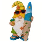 Garden Gnome - Surfer Gnome Figurine - 9.1 Inch Tall Funny Lawn Statue - for