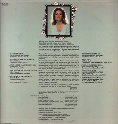 Marilyn Sellars Gather Me LP vinyl USA Mega MLPS609 - Picture 2 of 3