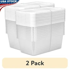 (10 Pack 6 Quart Storage Bins Clear Plastic Container W/ Snap-on Lid Stackable