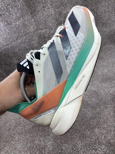 Adidas Adizero Adios Pro 3 UK 11 White Coral Running Shoes Trainers Lightweight - Picture 17 of 24