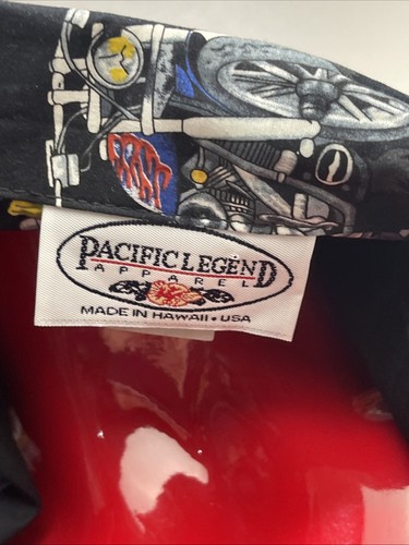 Pacific Legend Hawaiian Shirt 2XL Black Motorcycle Chopper Made in USA - Picture 9 of 10