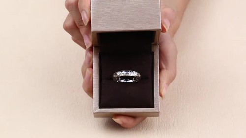 Rare Real Moissanite Ring Engagement Wedding Ring Luxury Band Jewelry Free Chain - Video 1 of 1