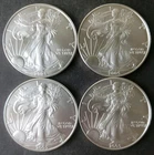 Lot of Four 2005 $1 American Silver Eagle Dollars
