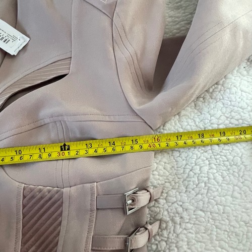 Karen Millen BNWT Beige Buckle Detail Fit Flare Coat Dress US 2 UK 6 Tailored - Picture 4 of 22