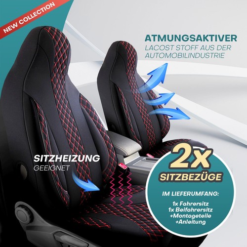 Fundas de asiento de autocaravana adecuadas para Roadmaster Platinum (negro-rojo) - Imagen 4 de 11