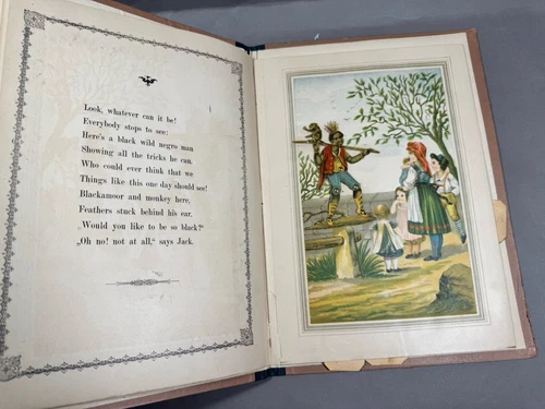 Rare Antique Children Movable Picture Book  Pleasant Hours Schaller & Kirn 1884
