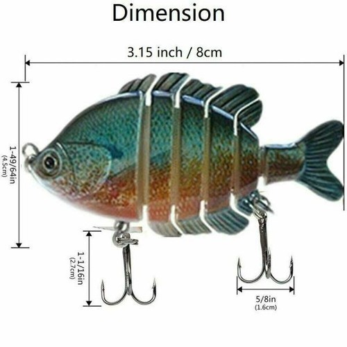5PCS Occhi realistici 6 segmenti esca bionica ami acuti esca pesca carpa crucian - Foto 4 di 4