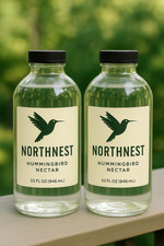 2 Pack North-Nest Hummingbird Nectar Food 32oz   No Dye, All-Natural Liquid Feed