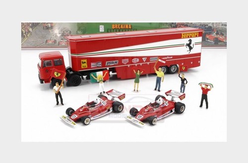 1:87 BREKINA PLAST Fiat 691 T Truck Car + Figures + 2 F1 Ferrari 312T2 BRE58575 - Foto 1 di 2