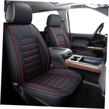 2 Front Silverado Seat Covers Fit for 2007-2025 Sierra Front 2 pcs Black  Red