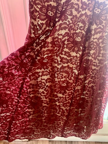 🩷May Queen Couture - 6 rote Stretch Spitze Meerjungfrau langes Abend-/Abiballkleid USA - Bild 6 von 11
