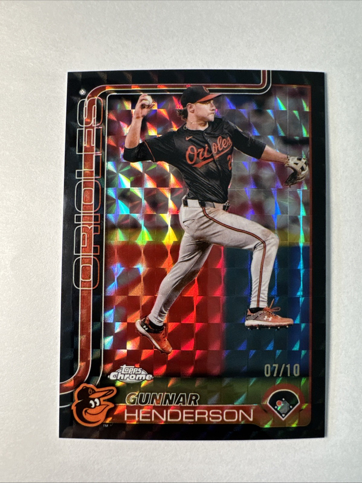 2025 Topps Chrome - #213 Gunnar Henderson Black Geometric Refractor #07/10