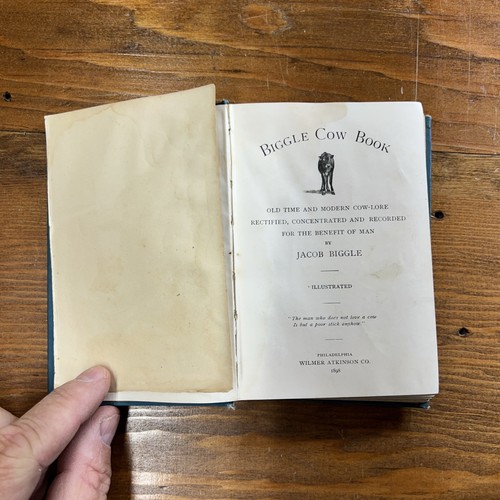 Antique 1898 Biggle Cow Book Number 4 By Jacob Biggle Library Illustrated - Imagen 6 de 9