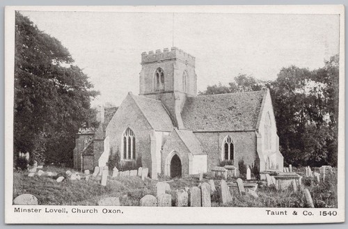 MINSTER LOVELL Oxfordshire Die Kirche Postkarte von Spott #1540
