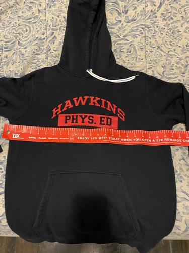 Nike x Stranger Things Limited Edition Vintage Style Hoodie Hawkins High Black M - Picture 6 of 9