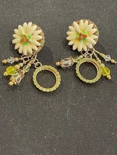 Lunch At The Ritz Demitasse Daisies - LATR - Earrings Post On Card