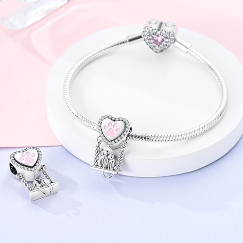 Europäisches 925 Sterling Silber Charm Forever Love Heart MoM für Frauen Armband - Picture 208 of 210