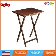 Portable Folding TV Tray Table Set in Walnut Home Furniture 19"x15"x26", 2 pack