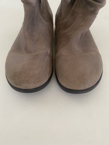 Birkenstock Boots Womens 40 L 9 Sarnia Ankle Taupe Waxed Suede Comfort Slouch - Picture 7 of 15