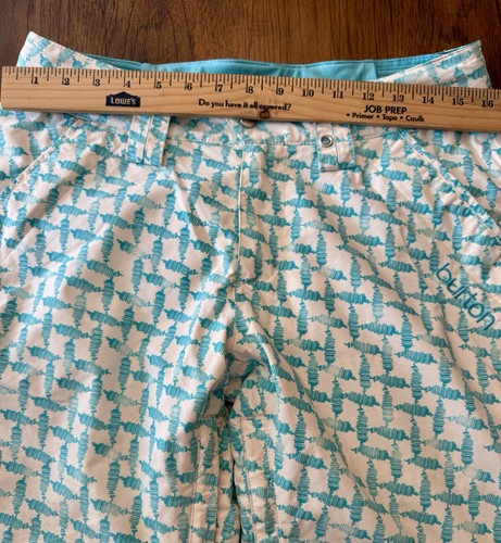 BURTON Damen S Dry Ride Snowboard Ski Hose weiß mit türkisfarbenem Allover Print - Bild 14 von 24