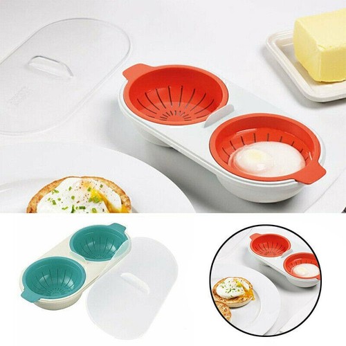 Microwave Double Cup Perfect Eggs Poacher BPA Free Cookware Egg Cooker Steamer - Picture 7 of 14