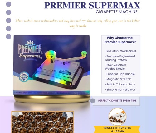 Premier Supermax Cigarette Rolling Machine – Manual Injector for Kings & 100s - Picture 2 of 7