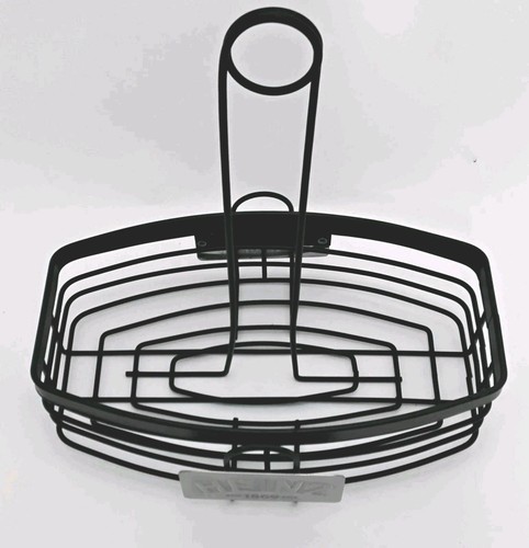 Heinz Condiment Caddy/Menu Holder Black Metal Baskets Set Of Two + 2 S&P Caddies - Picture 2 of 5
