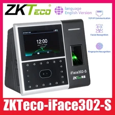 ZK Biometric iFace302-S Facial & Fingerprint Time Clock 4.3" TFT Touch Screen US