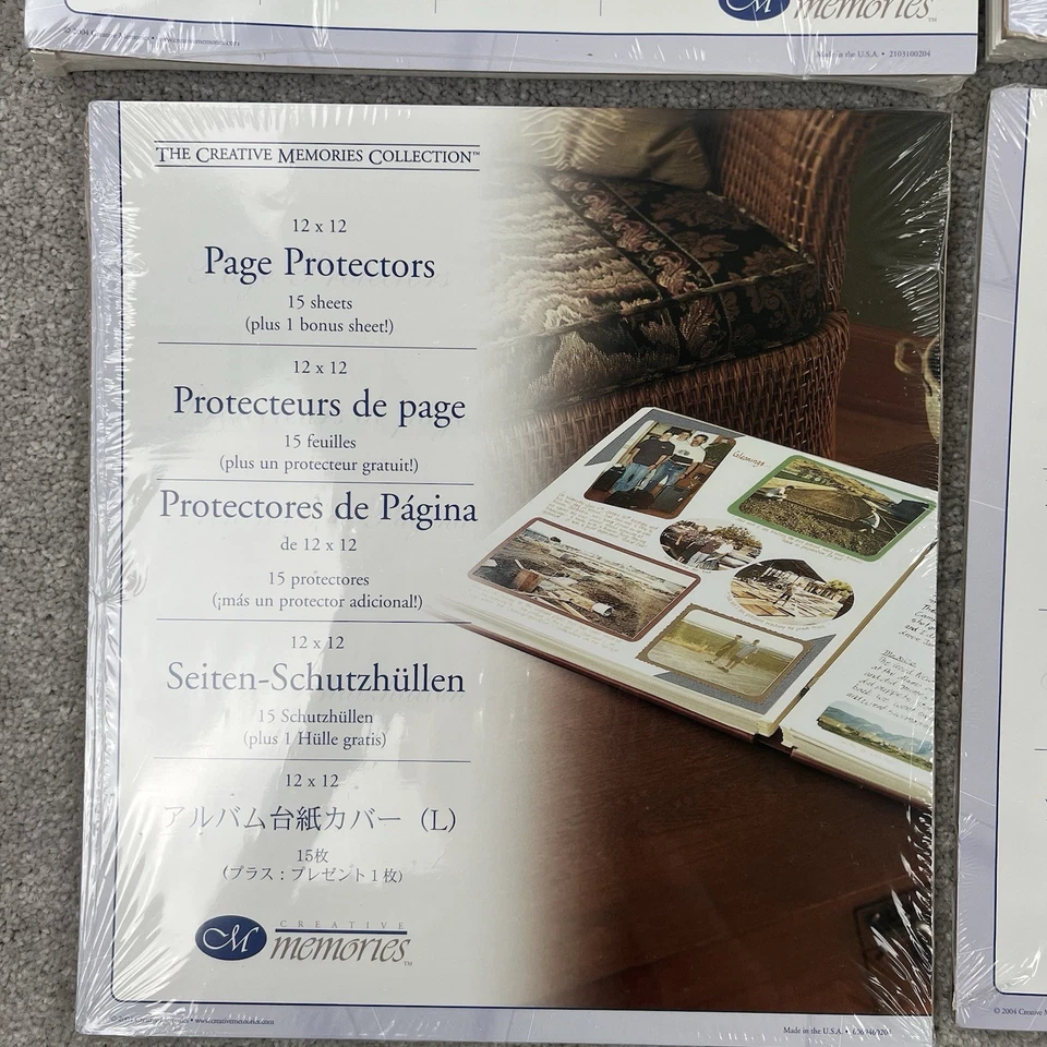 Creative Memories Scrapbook Pages/Page Protectors Lot of 4 White 12x12 P Series - Image 4 of 4