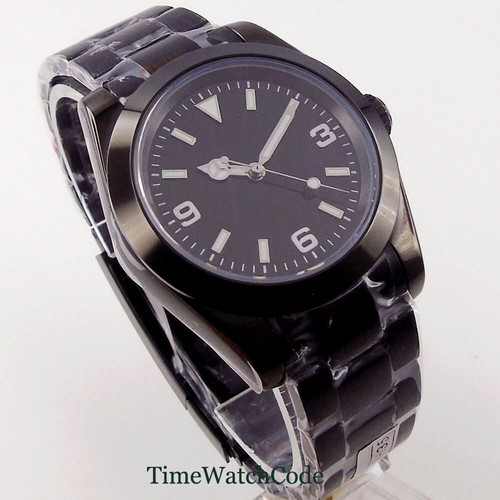 Reloj automático para hombre NH35A PT5000 Miyota 36 mm/39 mm cristal zafiro enchapado negro - Imagen 12 de 28