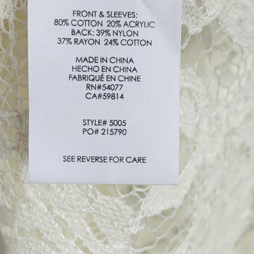 CAbi  SMALL Sophia Sweater #5005 Ivory Lace Back Lightweight  NWOT $129 - Picture 5 of 5
