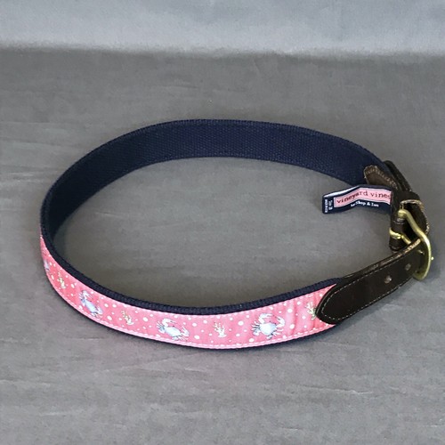 VINEYARD VINES Rosa Blau Krabben Canvas Gürtel Messingschnalle 27,25x1,25 - Bild 4 von 8