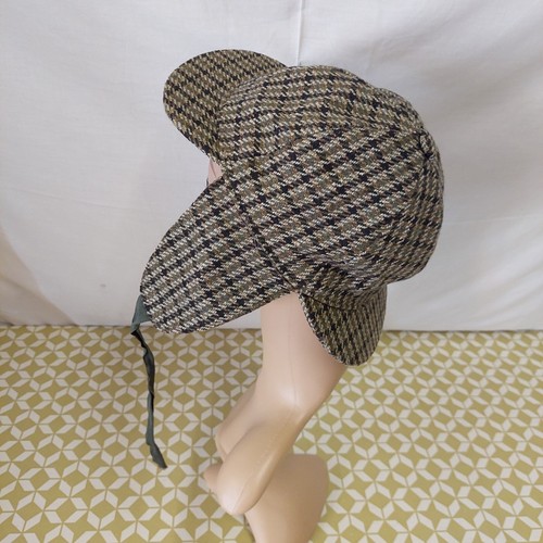 AUTOHAT Sherlock 100% Wolle Tweed Hut Deerstalker Vintage 7 1/4 59 Schottland - Bild 15 von 24