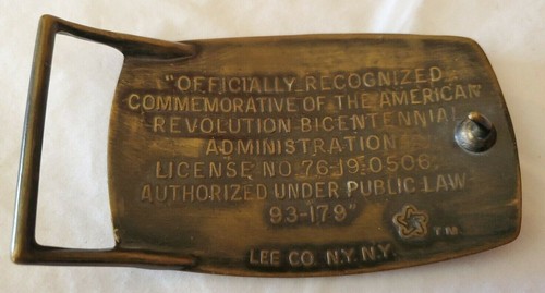 Vintage 1976 American Revolution Bicentennial Belt Buckle Perfect Lee Co. NY - Picture 2 of 4