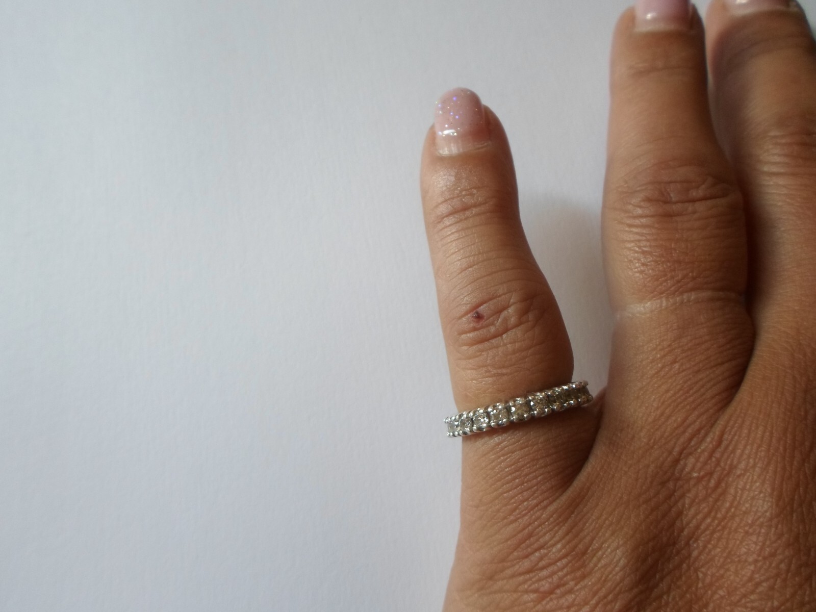 solid silver ring, full round zirconiums, size 50 - image 6