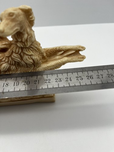 Sculpture Pair of Borzoi Russian Dogs Alabaster Resin Vintage - 第 10/11 張圖片