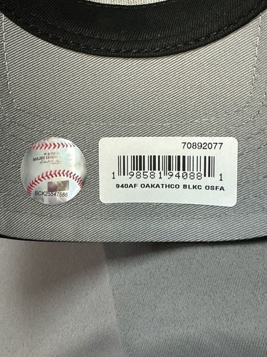 New Era Oakland A’s Athletics 'Icy Camo' 9FORTY A-Frame Snapback Black Camo - OS - Picture 12 of 16