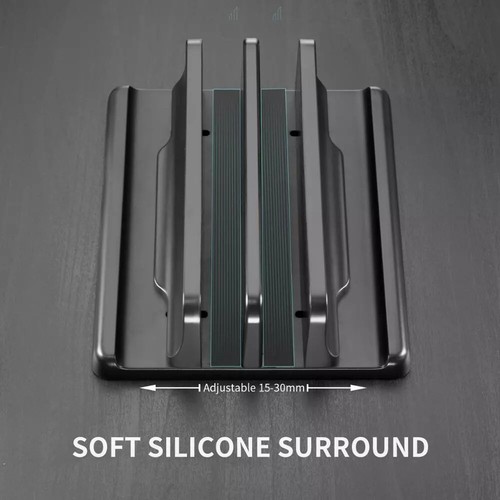 Vertical Laptop Stand Holder Adjustable Desktop Notebook Dock Space-Saving 3 In1 - Photo 7/17